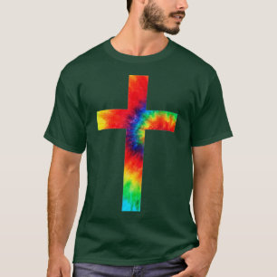 Tie Dye Cross Stropdas Dyed Religion T-shirt