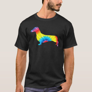 Tie Dye Dachshund Rainbow Print Sause Hippie Pea T-shirt
