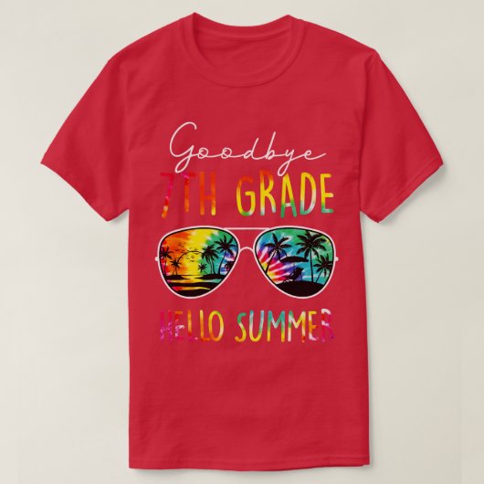 Tie Dye Dag 7e graad Hallo Zomer T-shirt (Design voorkant)