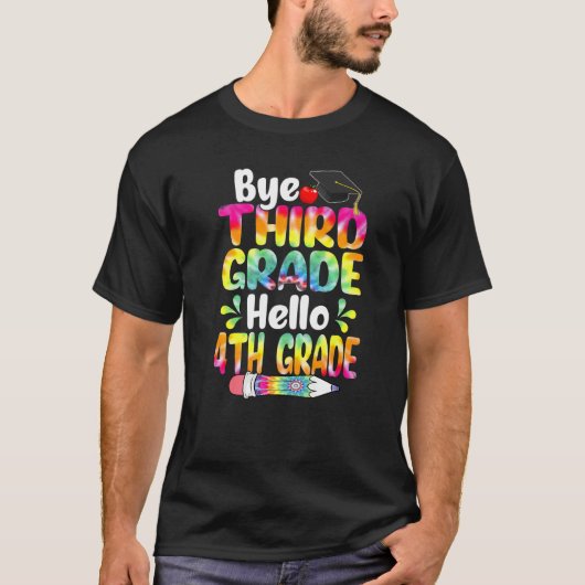 Tie Dye Dag derde graad Hallo vierde graad terug n T-shirt (Voorkant)