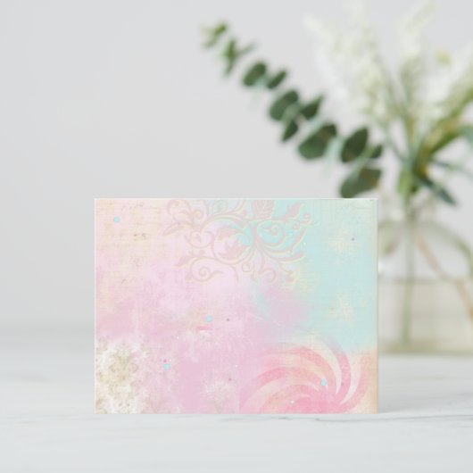 Tie Dye Damask Briefkaart (Staand voorkant)