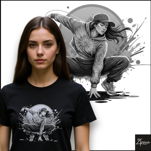 Tie-Dye Dancer Crouch Pose Splatter Art Tri-Blend Shirt