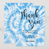 Tie Dye Dank je kaart Blauw (Voorkant / Achterkant)