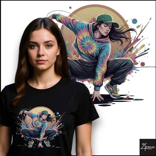 Tie-Dye Danser Hurkhouding Spat Kunst Tri-Blend Shirt