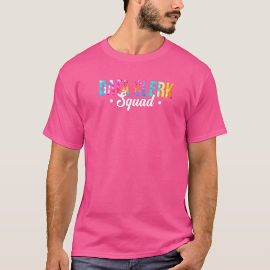 Tie Dye Data Clerk Squad Admin Squad Kantoor T-shirt (Voorkant)