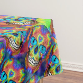 Tie Dye Dead Zombie Skull Cotton Tablecloth Tafelkleed