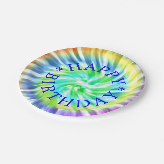 Tie Dye Design Happy Birthday Paper-Bord Papieren Bordje (Gekanteld)
