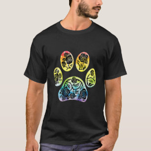 Tie Dye Dier Kat Hond Poot Print Pet Lover T-shirt