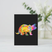 TIE DYE DINOSAUR BRIEFKAART (Staand voorkant)