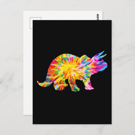 TIE DYE DINOSAUR BRIEFKAART (Voorkant / Achterkant)