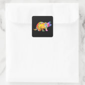 TIE DYE DINOSAURUS VIERKANTE STICKER (Tas)