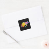 TIE DYE DINOSAURUS VIERKANTE STICKER (Envelop)