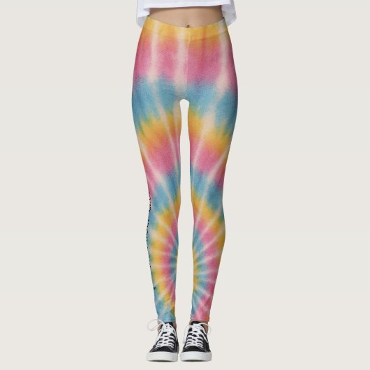 Tie Dye Disc Golf Activewear Leggings (Voorkant)