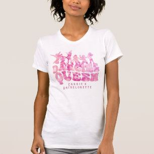 Tie Dye Disco Vrijgezellenfeest Retro Danskoningin T-shirt