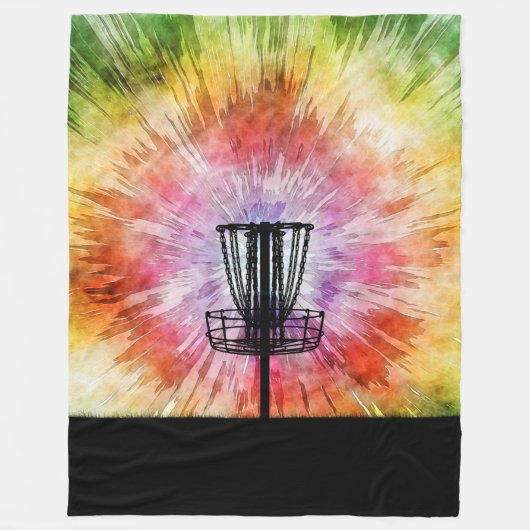 Tie Dye Disk Golf Basket Fleece Deken (Voorkant)