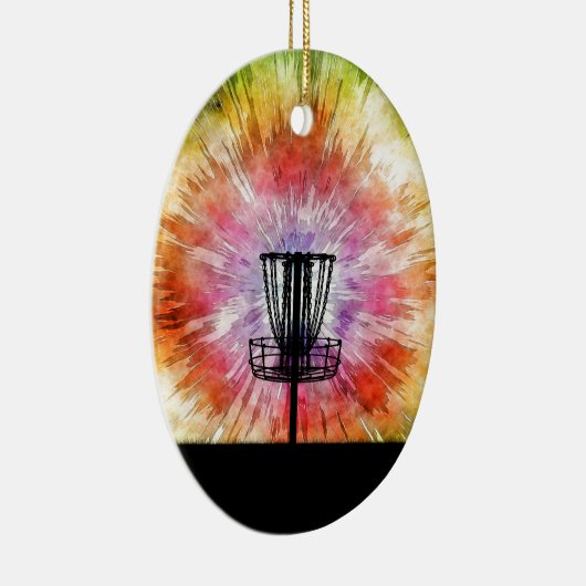 Tie Dye Disk Golf Basket Keramisch Ornament (Rechts)