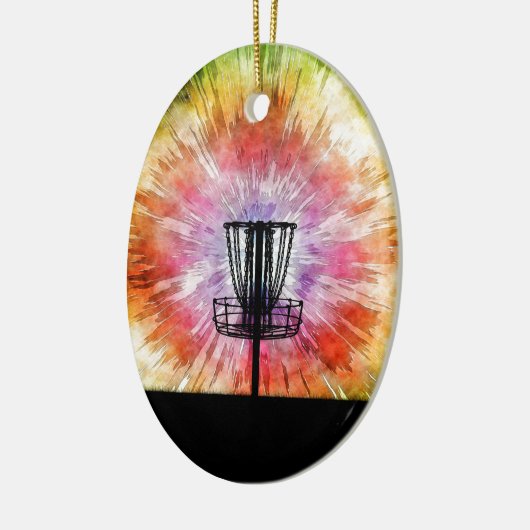 Tie Dye Disk Golf Basket Keramisch Ornament (Links)