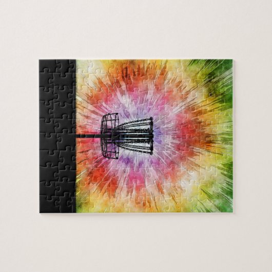 Tie Dye Disk Golf Basket Legpuzzel (Horizontaal)