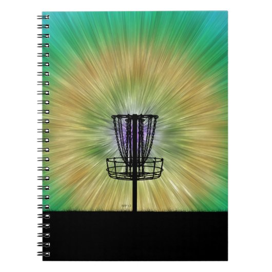 Tie Dye Disk Golf Basket Notitieboek (Voorkant)