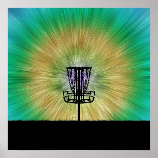 Tie Dye Disk Golf Basket Poster (Voorkant)