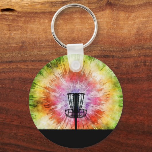 Tie Dye Disk Golf Basket Sleutelhanger (Voorkant)
