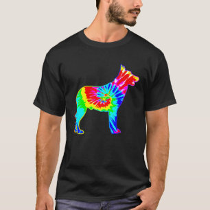 Tie Dye Dog Hippie Belgium Malinois Dog T-shirt