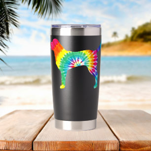 Tie Dye Dog Hippie Labrador Retro Geïsoleerde Drinkbeker