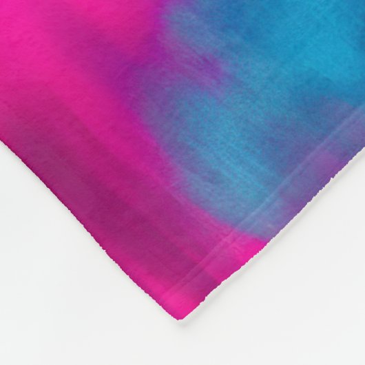 Tie Dye Dog Mam Gepersonaliseerd Roze Blauw Fleece Deken (Hoek)