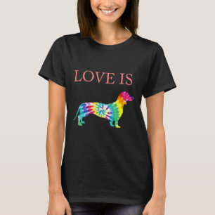 Tie Dye Dog mam Hippie Dachshund Love T-shirt