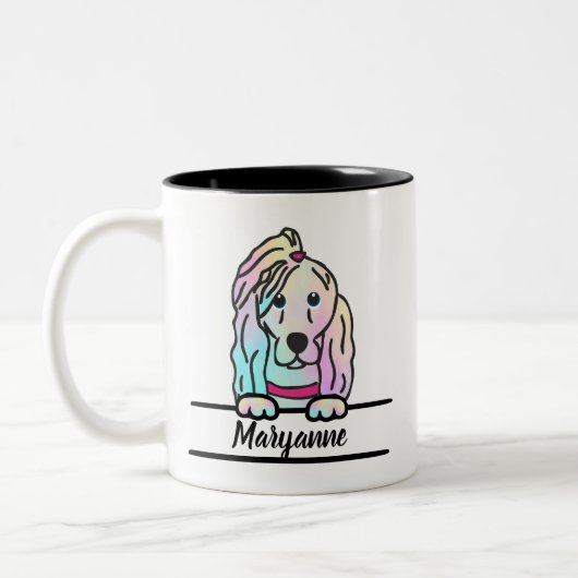 Tie Dye Dog Mok (Links)