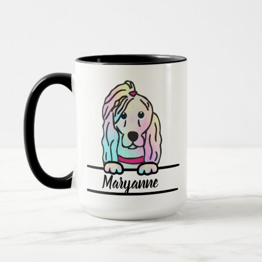 Tie Dye Dog Mok (Links)