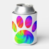 Tie Dye Dog Paw Afdrukken Afbeelding Blikjeskoeler (Blikje Voorkant)