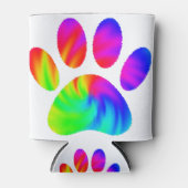 Tie Dye Dog Paw Afdrukken Afbeelding Blikjeskoeler (Voorkant)