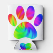 Tie Dye Dog Paw Afdrukken Afbeelding Blikjeskoeler (Achterkant)