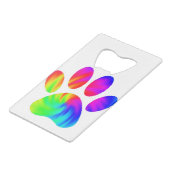 Tie Dye Dog Paw Afdrukken Afbeelding Creditkaart Flessenopener (Voorkant Gekanteld)