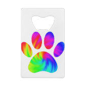 Tie Dye Dog Paw Afdrukken Afbeelding Creditkaart Flessenopener (Achterkant)