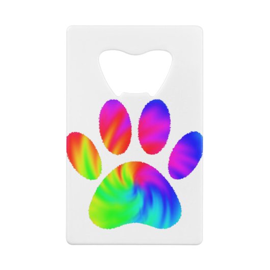 Tie Dye Dog Paw Afdrukken Afbeelding Creditkaart Flessenopener (Achterkant)