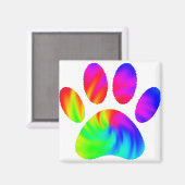 Tie Dye Dog Paw Afdrukken Afbeelding Magneet (Voorkant / Achterkant)