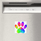 Tie Dye Dog Paw Afdrukken Afbeelding Magneet (Insitu (Vaatwasser))