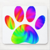 Tie Dye Dog Paw Afdrukken Afbeelding Muismat (Voorkant)