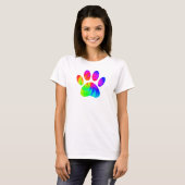 Tie Dye Dog Paw Afdrukken Afbeelding T-shirt (Voorkant volledig)
