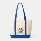 Tie Dye Dog Paw Afdrukken Afbeelding Tote Bag (Achterkant)