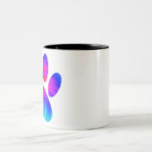 Tie Dye Dog Paw Afdrukken Afbeelding Tweekleurige Koffiemok (Center)