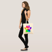 Tie Dye Dog Paw Print Graphic Canvas tas (Voorkant (model))
