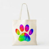 Tie Dye Dog Paw Print Graphic Canvas tas (Achterkant)