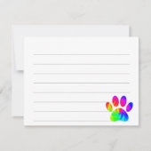 Tie Dye Dog Paw Print Graphic Lined Custom Notitiekaartje (Voorkant)