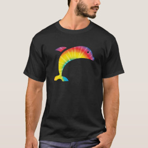 Tie Dye Dolphin Rainbow Print Beluga Hippie Peace T-shirt