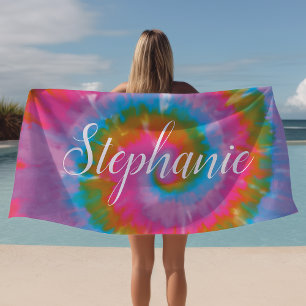 Tie Dye Draai Abstract Gepersonaliseerde Zomer Strandlaken