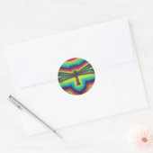 Tie dye draak vlieg ronde sticker (Envelop)