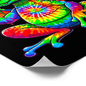 Tie-dye Draak Vredesteken Hipe Poster (Hoek)